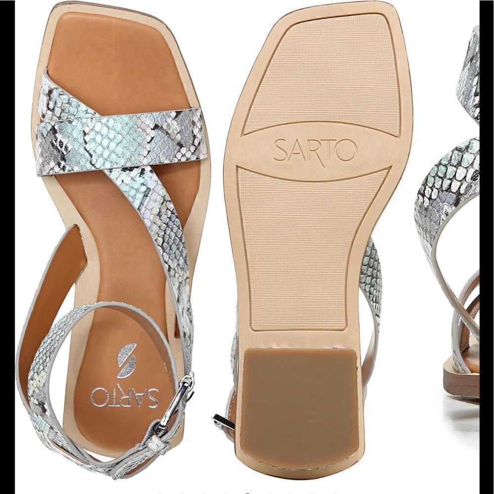 Sarto by Franco Sarto Women’s ema ankle strap leather sandal size 6, NIB